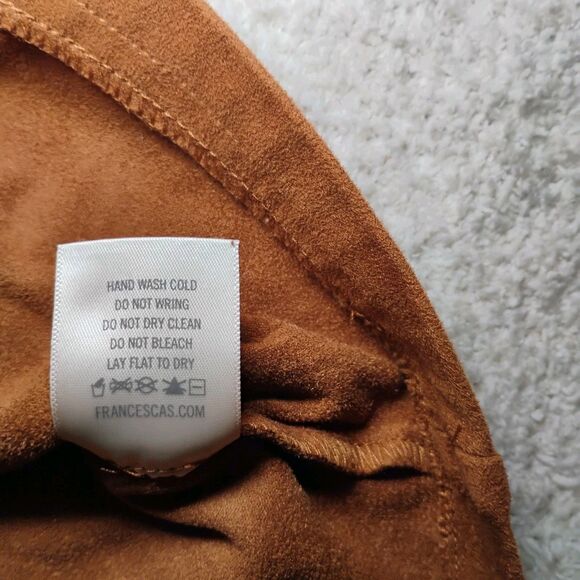 Faux Suede Brown Mini Skirt 60s/70s Casual Hippie Cowgirl Size Medium - Picture 6 of 10